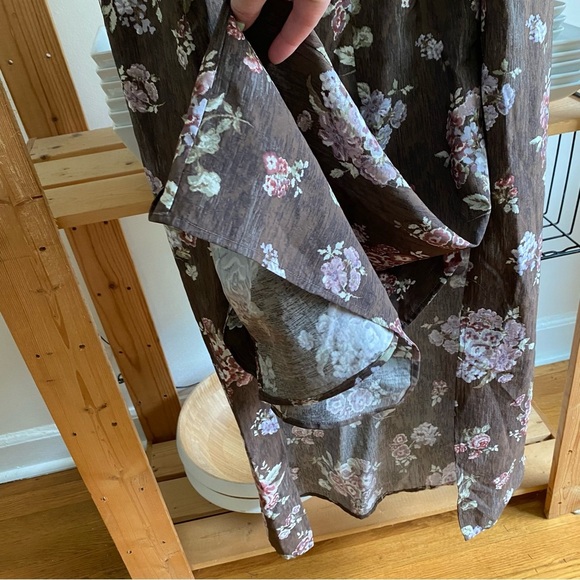 Brock Collection X H&M Brown Floral Lace Maxi Slip Dress - Picture 9 of 11